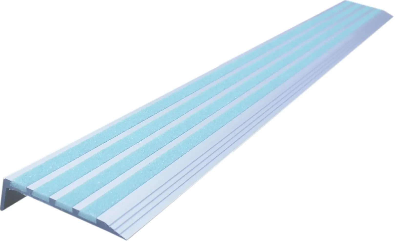 Produktfoto 1 von RS PRO Aluminium, Quarzsand Kantenschutz Treppenkante Fluoreszierend, Stärke 5mm L 1.3m, B 76mm
