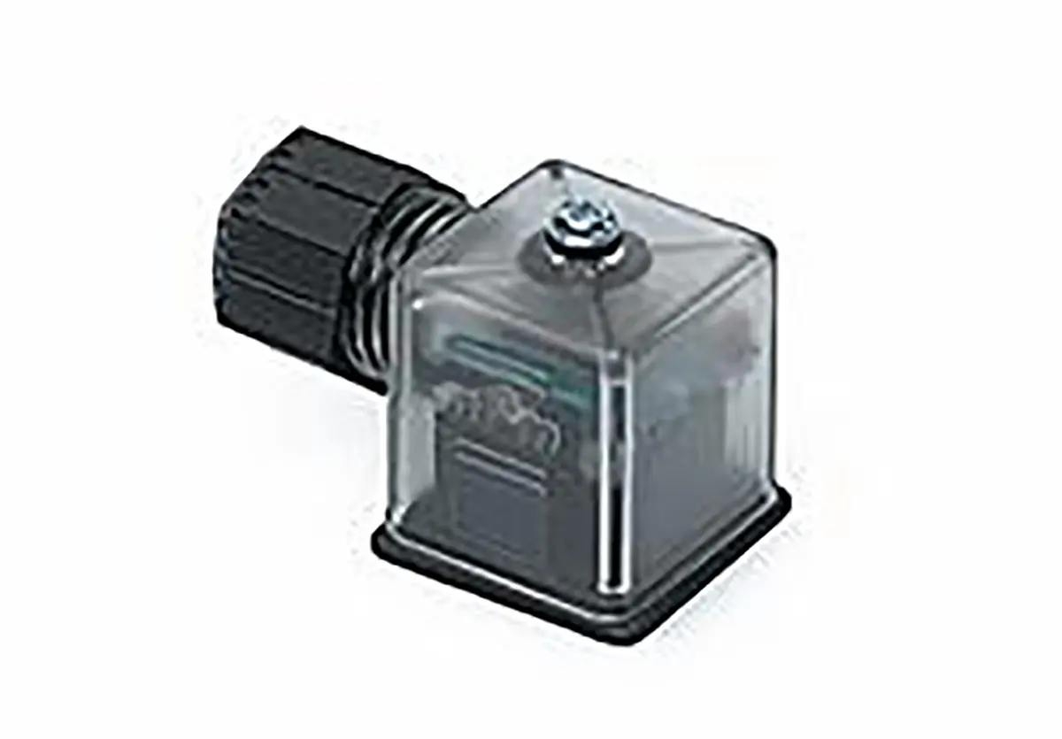 Produktfoto 1 von Molex 121207  Ventilsteckverbinder DIN 43650 A 2P+E / 12 V mit Lampe, Klar