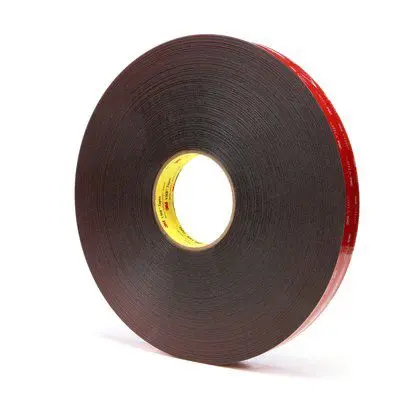 Produktfoto 1 von 3M 5925F VHB Acrylschaum Schaumstoff Klebeband doppelseitig, Schwarz, Stärke 0.6 mm, 25mm x 33 m, 33N/cm