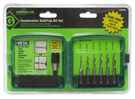 Greenlee Gewindebohrer Satz HSS Bohrer/Gewindebohrer-Set, 6-teilig M3 x M10