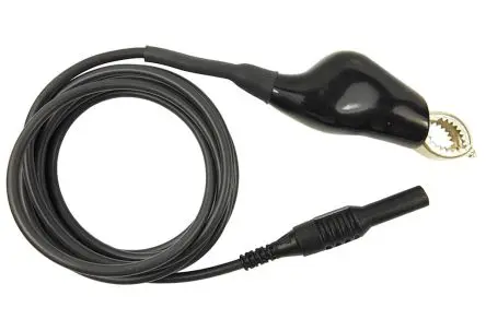 Produktfoto 1 von RS PRO Abgreifklemme, Kabel 1A, Schwarz Silikon-isoliert 2 m, 48V