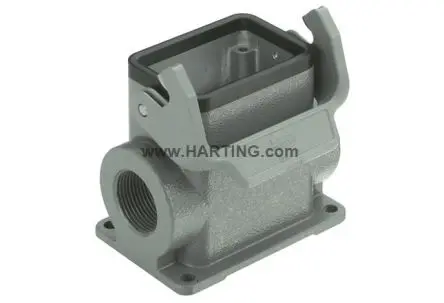 Produktfoto 1 von HARTING Han B Gehäuse für robusten Stromversorgungsstecker 1 Hebel 1, Oberfläche 10B Sockel, IP65