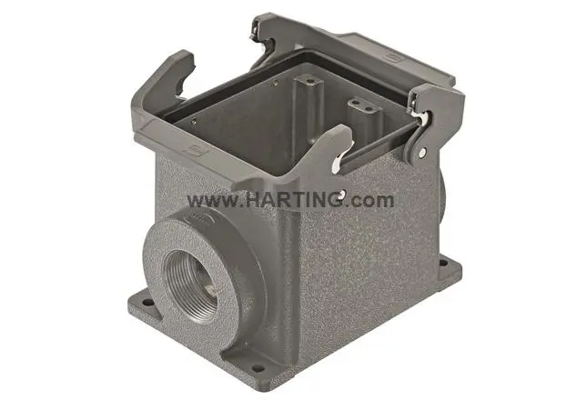 Produktfoto 1 von HARTING Han B Gehäuse für robusten Stromversorgungsstecker 2 Hebel 2, SMD 32B Sockel, IP65