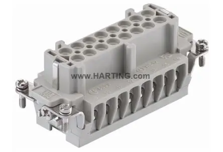 Produktfoto 1 von HARTING Han E Industrie-Steckverbinder Kontakteinsatz Buchse, 16-polig 16A, Kabel, Steckverbindereinsatz
