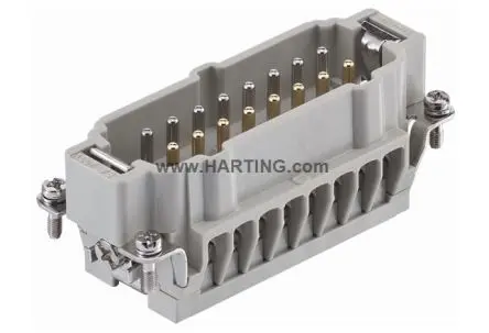 Produktfoto 1 von HARTING Han E Industrie-Steckverbinder Kontakteinsatz Stecker, 16-polig 16A, Kabel, Steckverbindereinsatz