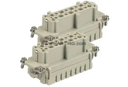 Produktfoto 1 von HARTING Han ES Industrie-Steckverbinder Kontakteinsatz Buchse, 16-polig 16A, Kabel, Steckverbindereinsatz