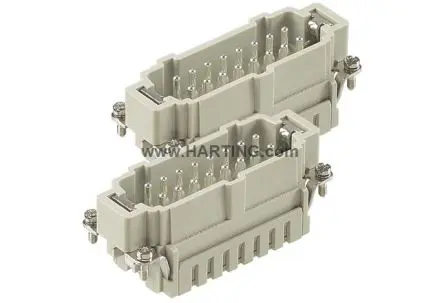 Produktfoto 1 von HARTING Han ES Industrie-Steckverbinder Kontakteinsatz Stecker, 16-polig 16A, Kabel, Steckverbindereinsatz