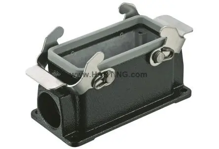 Produktfoto 1 von HARTING Han M Gehäuse für robusten Stromversorgungsstecker 2 Hebel 2, Oberfläche 16B Sockel, IP65