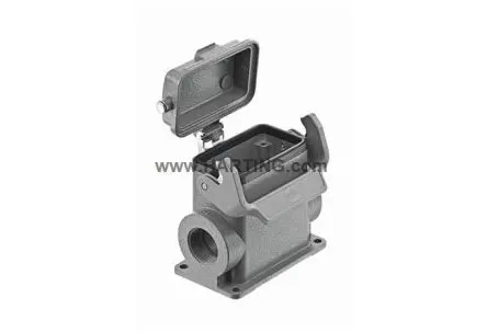 Produktfoto 1 von HARTING Han B Gehäuse für robusten Stromversorgungsstecker 1 Hebel 1, Oberfläche 10B Haube, IP65