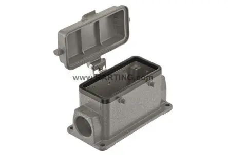 Produktfoto 1 von HARTING Han B Gehäuse für robusten Stromversorgungsstecker 2 Hebel 2, Oberfläche 16B Haube, IP65