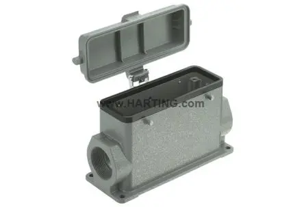 Produktfoto 1 von HARTING Han B Gehäuse für robusten Stromversorgungsstecker 2 Hebel 2, Oberfläche 24B Sockel, IP65