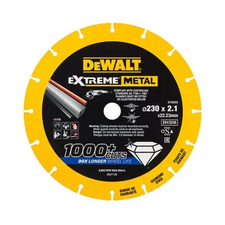 Produktfoto 1 von DeWALT DT Aluminiumbeschichtet Ø 230 mm / Stärke 1.5 mm, Korngröße 1 Mittel 1 pro Paket