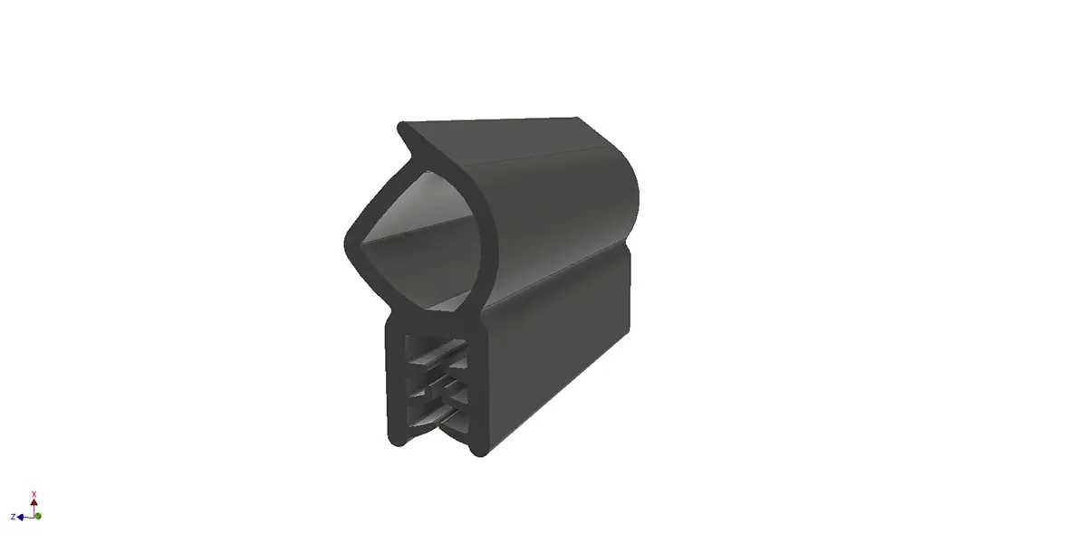 Produktfoto 1 von RS PRO Türdichtung, Kantenschutz, Ethylen-Propylen-Dien-Monomer, Schwarz, B. 15.4 mm, H. 30.2 mm, L. 20 m