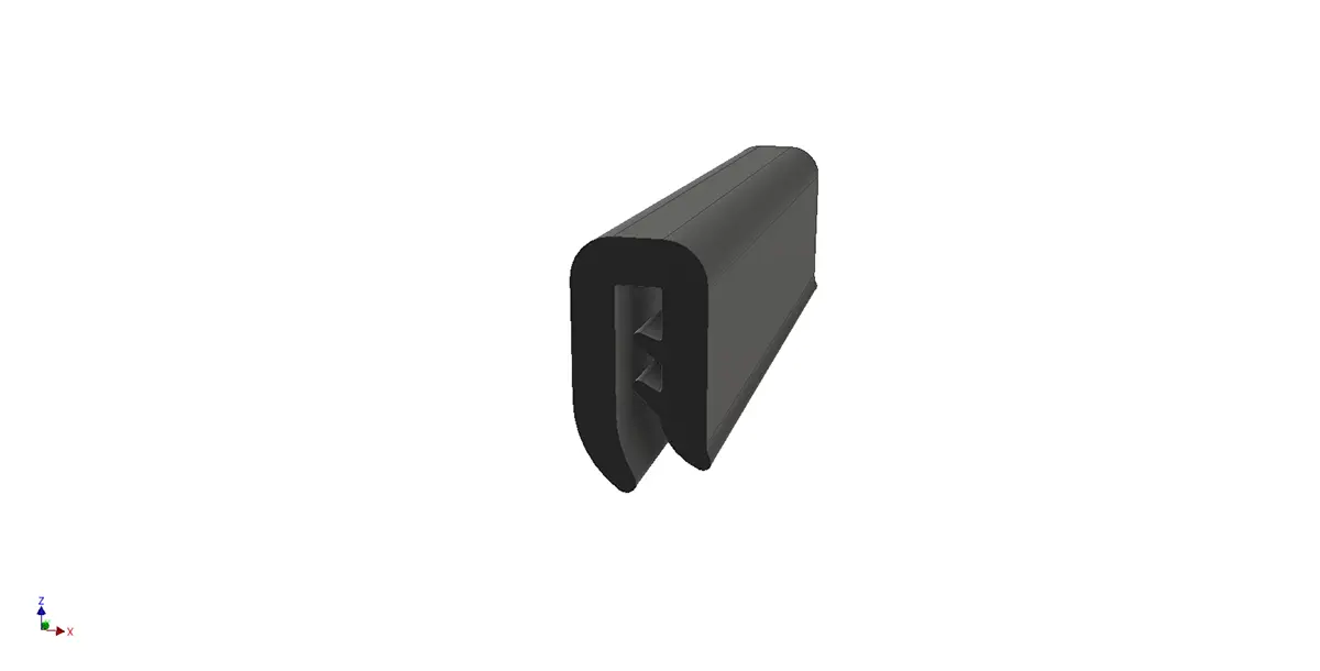 Produktfoto 1 von RS PRO Kantenschutz, Kantenschutz, Ethylen-Propylen-Dien-Monomer, Schwarz, B. 9.4 mm, H. 17.9 mm, L. 20 m