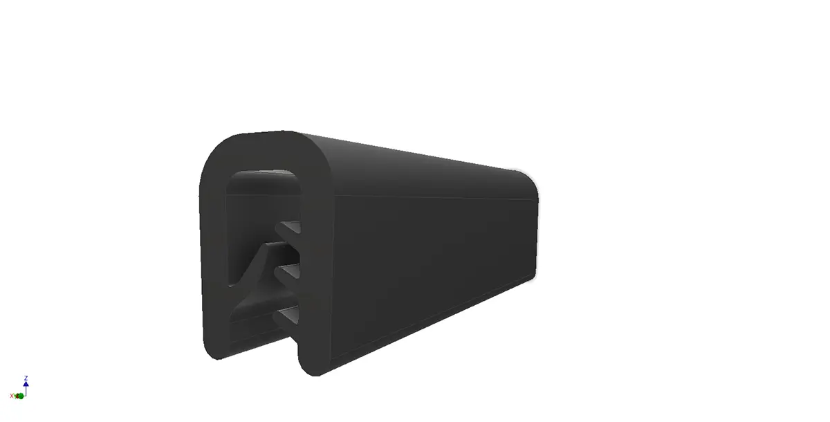 Produktfoto 1 von RS PRO Kantenschutz, Kantenschutz, Ethylen-Propylen-Dien-Monomer, Schwarz, B. 12.4 mm, H. 16 mm, L. 20 m