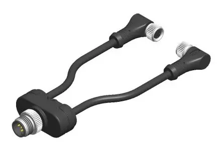Produktfoto 1 von RS PRO CYM4 Rundsteckverbinder Adapter 1 M12, IP67 Stecker 2 M8 Buchse