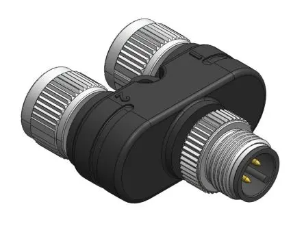 Produktfoto 1 von RS PRO, Gerade Rundsteckverbinder Adapter 4 M12, IP67 Stecker 4 M12 Buchse