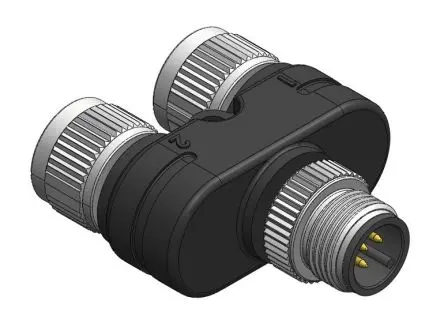 Produktfoto 1 von RS PRO, Gerade Rundsteckverbinder Adapter 5 M12, IP67 Stecker 4 M12 Buchse