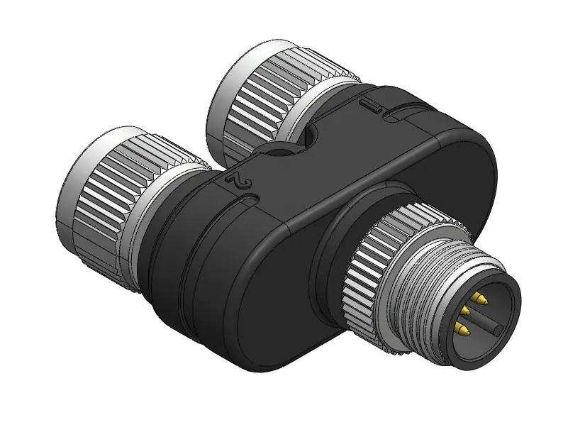 Produktfoto 1 von RS PRO, Gerade Rundsteckverbinder Adapter 5 M12, IP40 Stecker 5 M12 Buchse