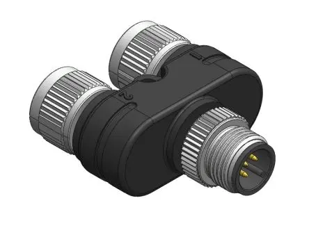 Produktfoto 1 von RS PRO, Gerade Rundsteckverbinder Adapter 5 M12, IP67 Stecker 5 M12 Buchse