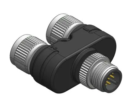 Produktfoto 1 von RS PRO, Gerade Rundsteckverbinder Adapter 8 M12, IP67 Stecker 8 M12 Buchse