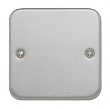 Produktfoto 1 von Contactum Metal Clad Lichtschalterabdeckung Grau Stahl 1 Ausbrüche H. 80 mm B. 80 mm