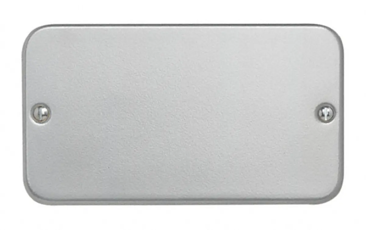 Produktfoto 1 von Contactum Metal Clad Lichtschalterabdeckung Grau Stahl 2 Ausbrüche H. 80 mm B. 140 mm