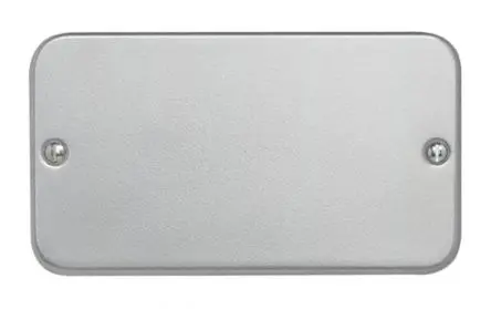 Produktfoto 1 von Contactum Metal Clad Lichtschalterabdeckung Grau Stahl 2 Ausbrüche H. 80 mm B. 140mm