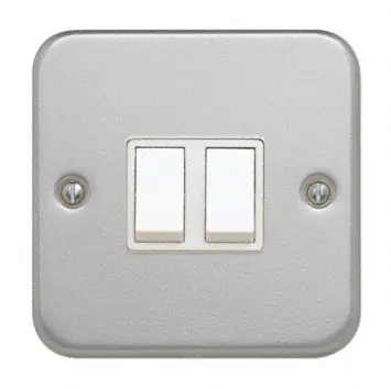 Produktfoto 1 von Contactum Metal Clad Wippschalter Lichtschalter 2-teilig, 1-polig, 2 Wege Weiß IP2X 10 A, Polycarbonat