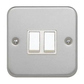 Produktfoto 1 von Contactum Metal Clad Wippschalter Lichtschalter 2-teilig, 1-polig, 2 Wege Weiß IP2X 10A, Polycarbonat