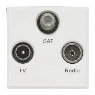 Produktfoto 1 von Contactum TV-Antennensteckverbinder SAT, TV 3 Port Buchse Weiß, Wand