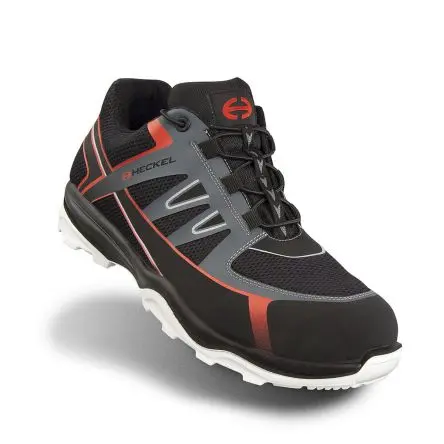 Heckel RUN-R Herren Sicherheitstrainer Schwarz, Grau, Rot, Videosignal, Größe 45 / UK 10.5