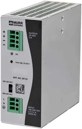 Produktfoto 1 von Murrelektronik Limited Eco-Rail DIN-Schienen Netzteil Geschalteter Modus 264V ac AC / 5 A 24V dc DC 120 W