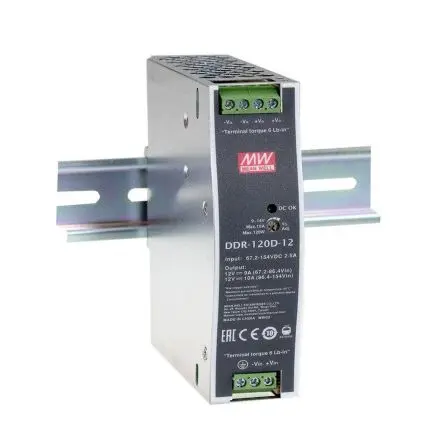 Produktfoto 1 von MEAN WELL DDR-120 DC/DC Konverter, 24V dc OUT 4.2 A DIN-Hutschiene 18V dc 100.8 W 70 °C 70 °C
