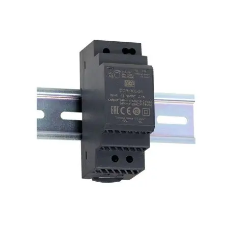 Produktfoto 1 von MEAN WELL DDR-30 DC/DC Konverter, 5V dc OUT 6 A DIN-Hutschiene 36V dc 40 °C 85 °C