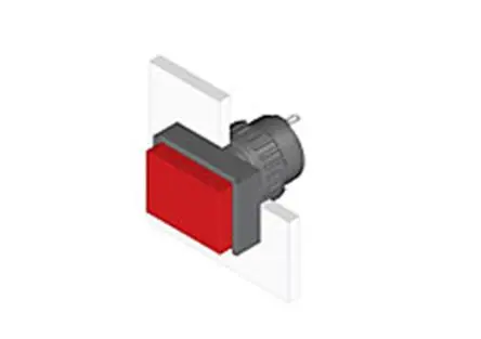 Produktfoto 1 von EAO Anzeigelampe 31, Ausschnitt-Ø 16 mm LED Rechteckig IP40 Leiterplatten-Anschlussklemme