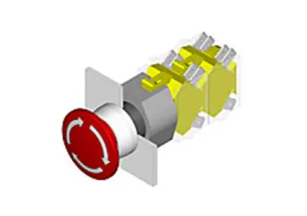 EAO 04 Drucktastenkopf Ø 22.5 mm, Rot Rastend Glatt Pilzkopf Kunststoff, IP65