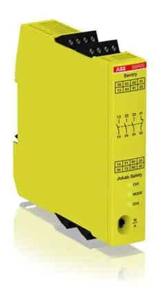 ABB Jokab SSR20 Sicherheitsrelais 24V dc, 4 Sicherheitskontakte, 3 Hilfsschalter, Mehrfach-Reset-Funktion cUL