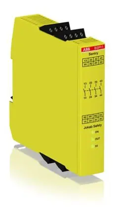 Produktfoto 1 von ABB Jokab BSR11 Sicherheitsrelais 24V dc, 4 Sicherheitskontakte, 4 Hilfsschalter, Mehrfach-Reset-Funktion RoHS SIL IEC