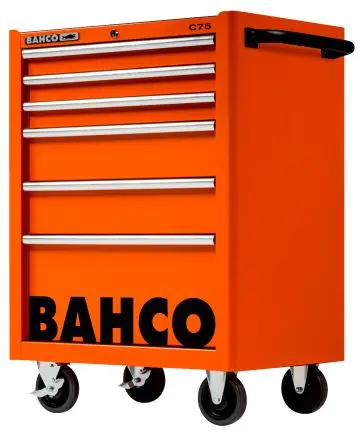 Bahco Stahl Werkzeugwagen, Typ Trolley 6 Schubladen mit Rollen, 956mm x 501mm x 763mm