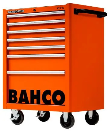 Produktfoto 1 von Bahco Vollstahl Werkzeugwagen, Typ Gestellwagen 7 Schubladen mit Rädern, 956 mm x 677mm x 763 mm