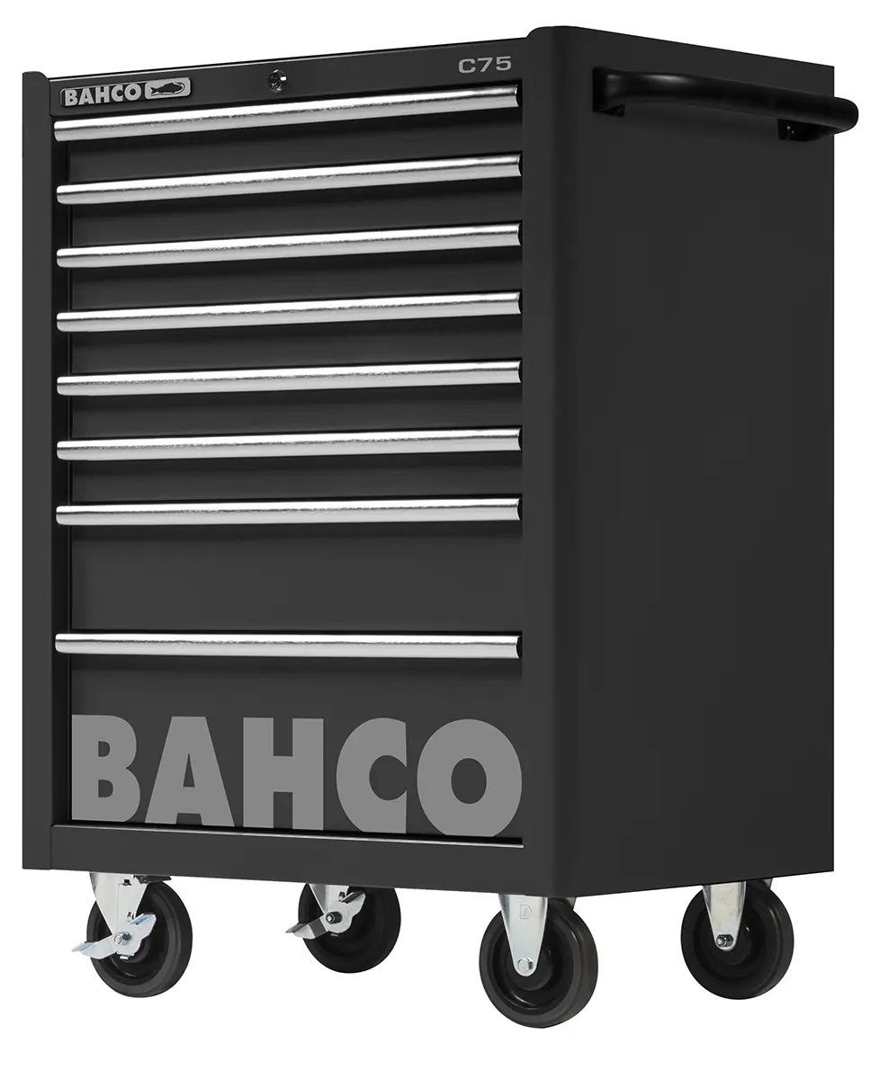 Produktfoto 1 von Bahco Vollstahl Werkzeugwagen, Typ Gestellwagen 8 Schubladen mit Rädern, 956 mm x 677 mm x 763 mm