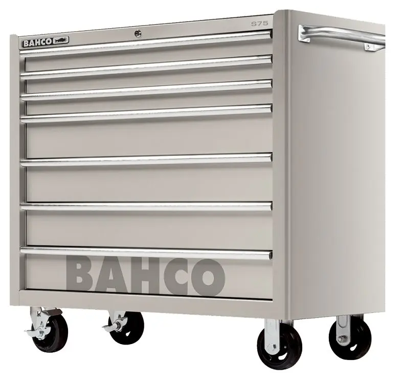 Produktfoto 1 von Bahco Edelstahl Rollenschrank, Typ Werkzeugwagen 7 Schubladen mit Rädern, 986 mm x 1.26 m x 1.1 m