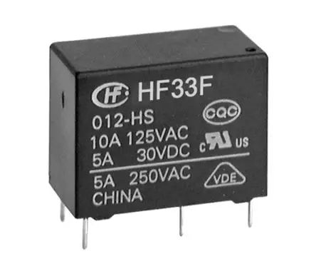 Hongfa Europe GMBH HF33F Leistungsrelais 12V dc Spule SPST Leiterplattenmontage 10A 320 Ω 200 mW