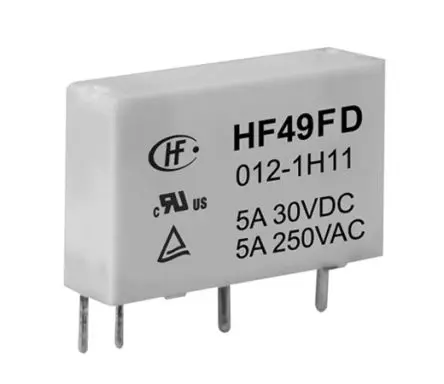 Hongfa Europe GMBH HF49FD Leistungsrelais 5V dc Spule SPST Leiterplattenmontage 5A 208 Ω 120 mW