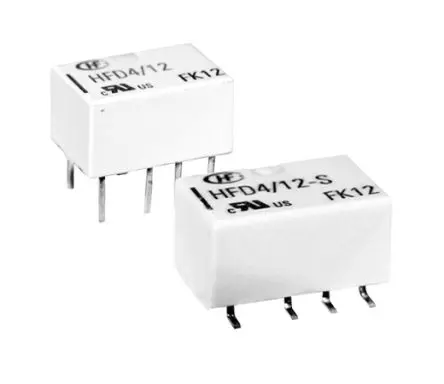 Produktfoto 1 von Hongfa Europe GMBH HFD4 Signalrelais Oberfläche, 12V dc Spule, 2-poliger Umschalter, max. 2A, 250V ac / 220V dc, Lot