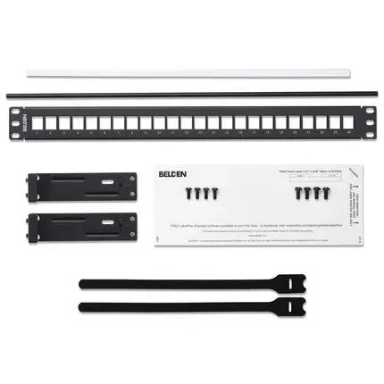 Produktfoto 1 von Belden KeyConnect Serie Keystone-Patchfeld Cat5e, Kat. 6 24 Anschl., 1 U, Schwarz