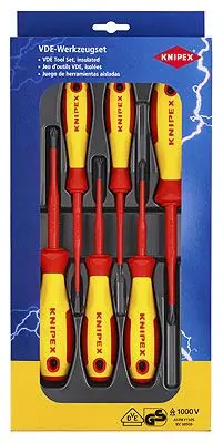 Produktfoto 1 von Knipex Schraubendrehersatz Isoliert, 6-teilig Phillips, Pozidriv, Geschlitzt