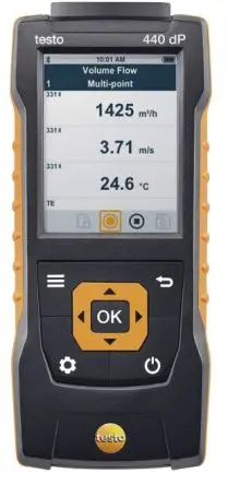 Produktfoto 1 von Testo 440 dP Datenloggerfunktion Luftqualitätsüberwachung 1370 °C, bis 50 °C, Batterie-betrieben / 100 %RH