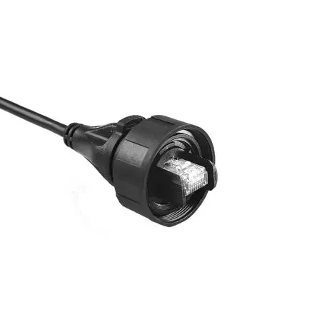 Produktfoto 1 von Bulgin PX0896 Cat6a Ethernet-Kabel, 2 m, Schwarz Abgeschirmt Geschirmt, Aussen ø 6.1 mm Außen-ø , Polyurethan,